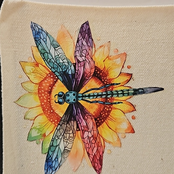 Hand Crafted makeup bag Canvas Pencil case Iron applique Handmade Travel purse - Picture 5 of 17